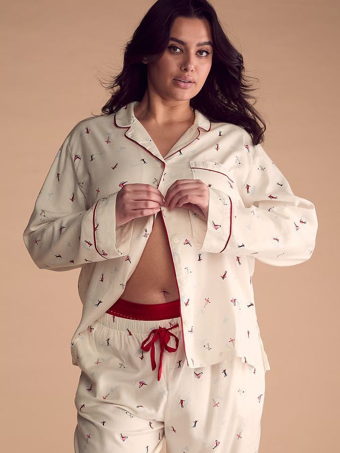 Пижама с штанами Flannel Long PJ Set Victoria's Secret