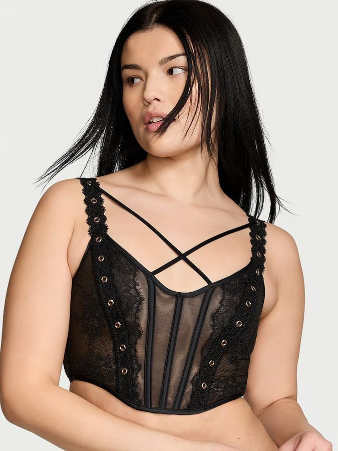Корсет топ Rose Lace & Grommet Strappy Victoria's Secret