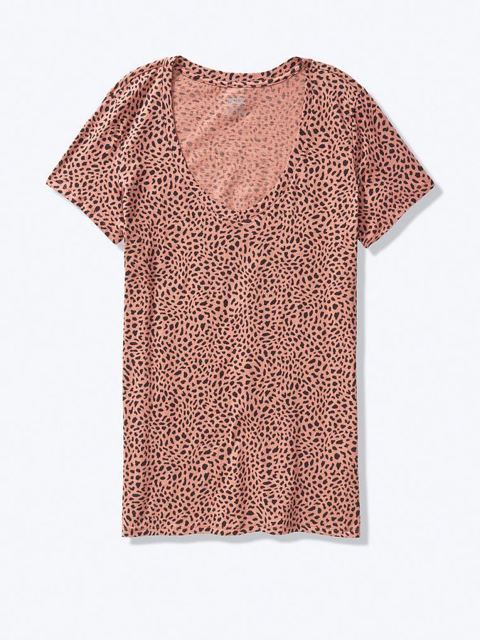 Хлопковая футболка с V-вырезом Pink PINK