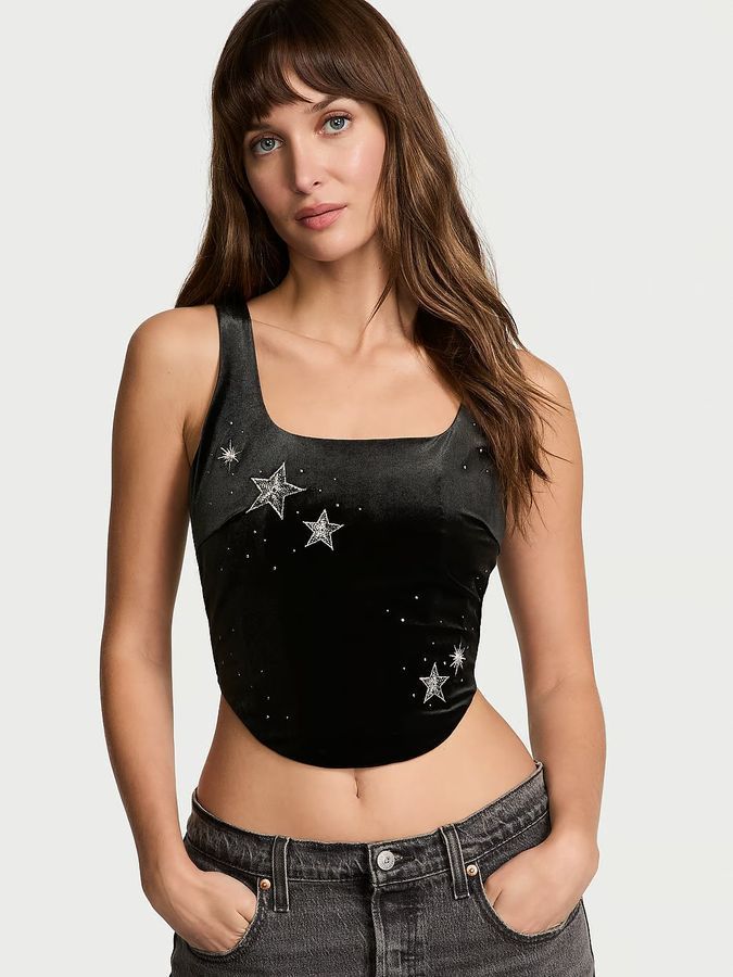 Корсет топ Starstruck Shine Velvet Victoria's Secret