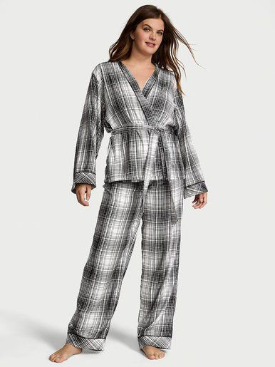 Пижама с штанами Wrap Flannel Long PJ Set Victoria's Secret
