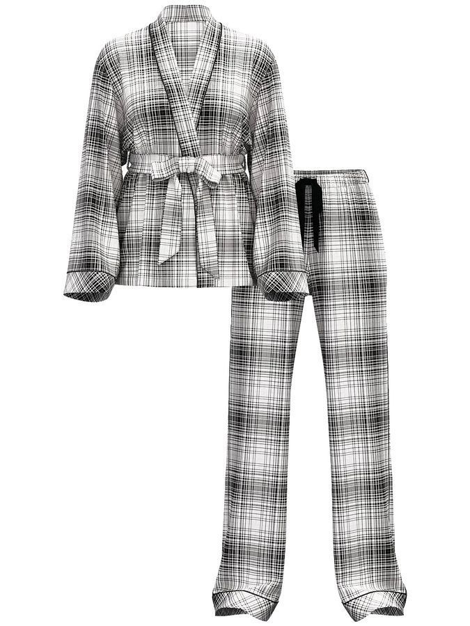 Пижама с штанами Wrap Flannel Long PJ Set Victoria's Secret