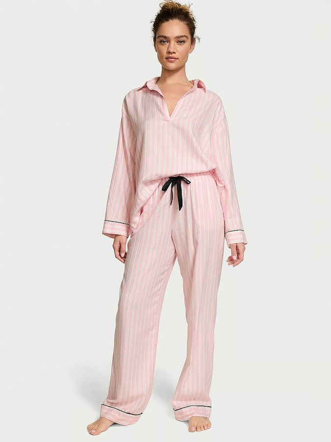 Пижама с штанами Popover Flannel Long PJ Set Victoria's Secret
