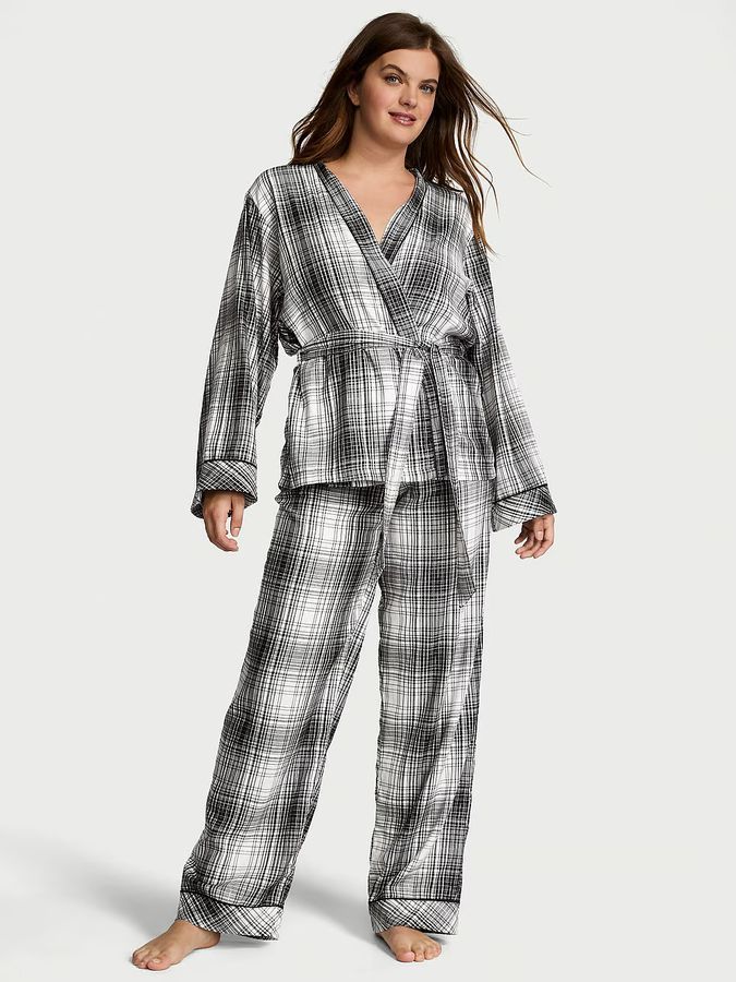 Пижама с штанами Wrap Flannel Long PJ Set Victoria's Secret