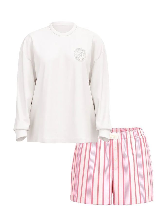 Хлопковая пижама с шортами Short Tee-Jama Set Victoria's Secret