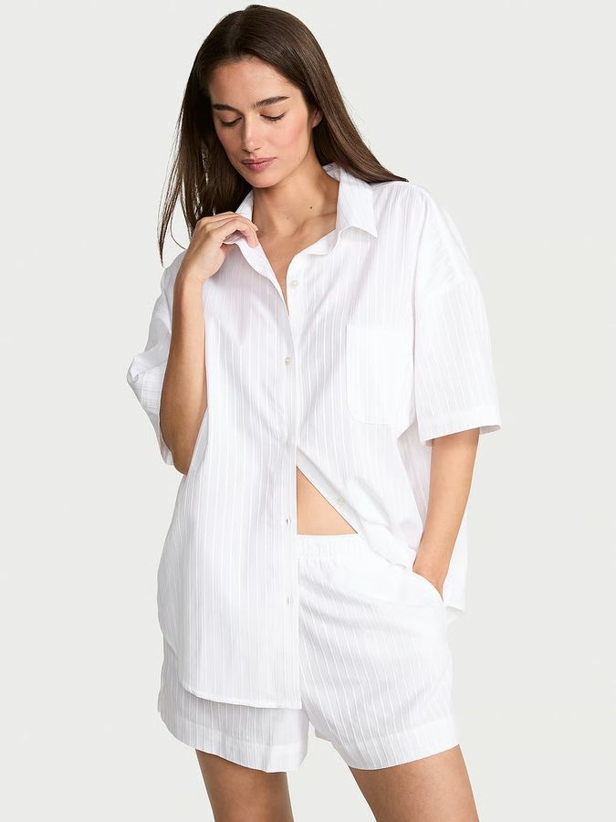 Пижама с шортиками Modal-Cotton Striped Short PJ Set Victoria's Secret