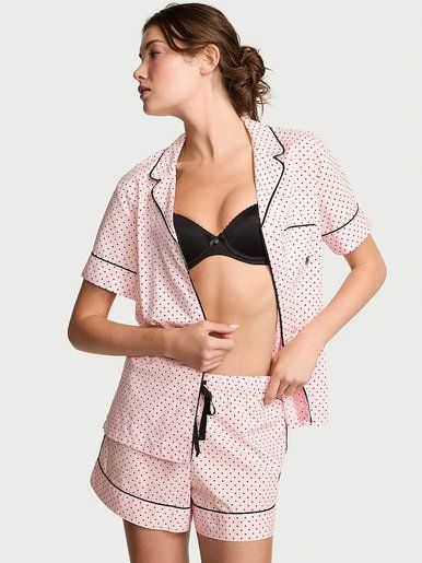 Хлопковая пижама с шортами Heritage Cotton Short PjSet Victoria's Secret