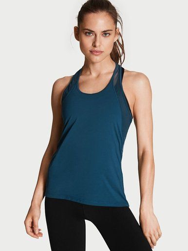 Спортивная майка MESH RACERBACK TANK, синий,XS Victoria's Secret