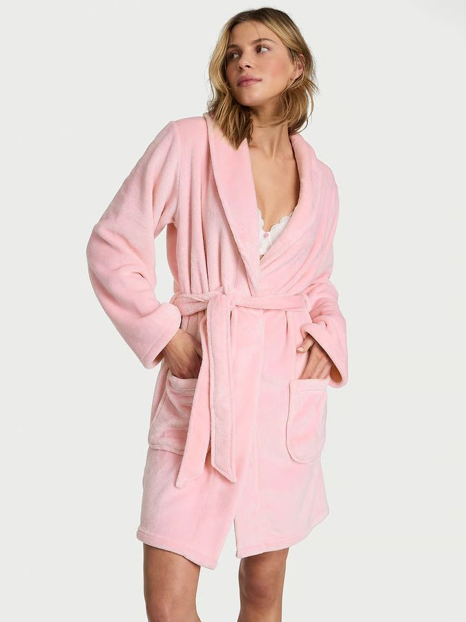 Короткий теплый халат Short Cozy Robe Victoria's Secret
