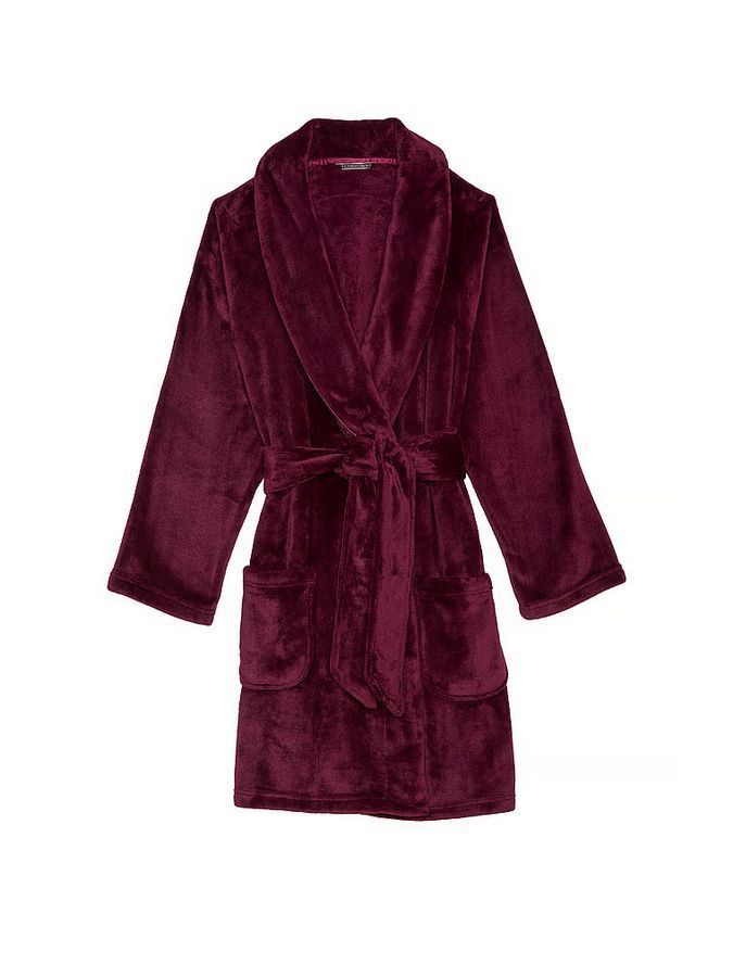 Короткий теплый халат Logo Short Cozy Robe Victoria's Secret