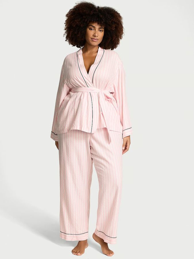 Пижама с штанами Wrap Flannel Long PJ Set Victoria's Secret