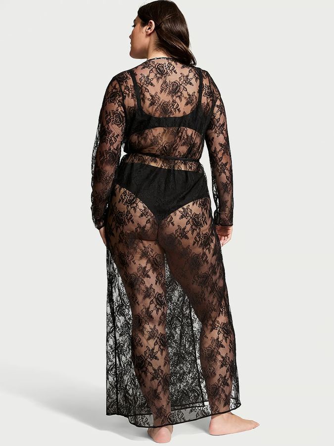 Длинный халат Rose Lace Long Robe Victoria's Secret
