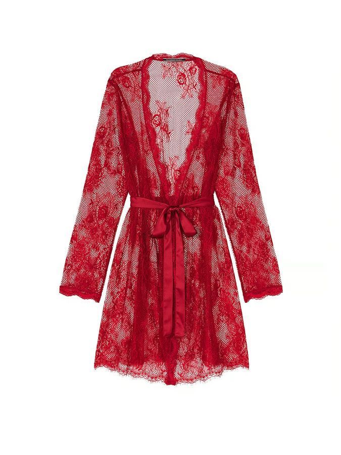 Халат из сеточки с цветочной вышивкой Fishnet Victoria's Secret