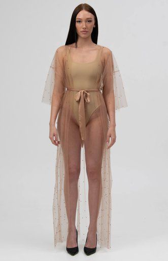 Шифоновая длинная туника для пляжа SS Secret Shop