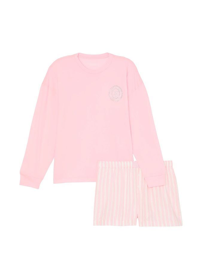 Хлопковая пижама с шортами Short Tee-Jama Set Victoria's Secret