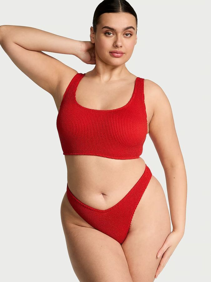 Купальник браллет с плавками тонг Crinkle Scoop Victoria's Secret