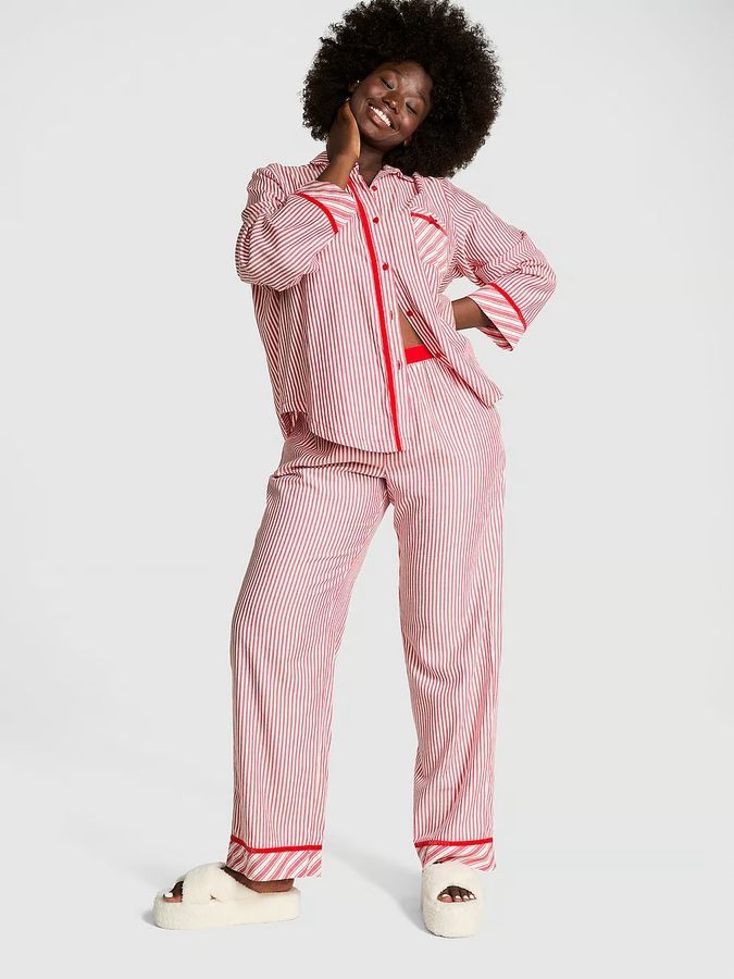 Пижама с штанами Flannel Long PJ Set PINK