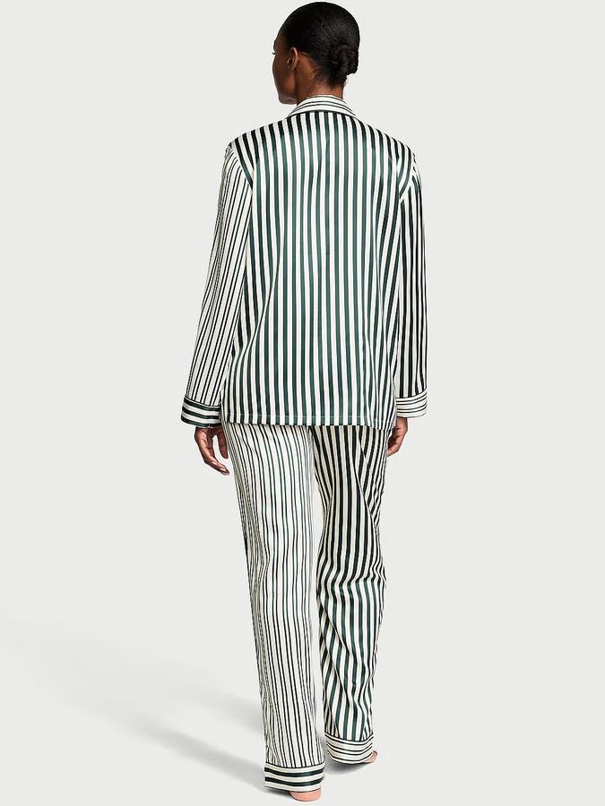 Атласная пижама с штанами Glazed Satin Long PJ Set Victoria's Secret