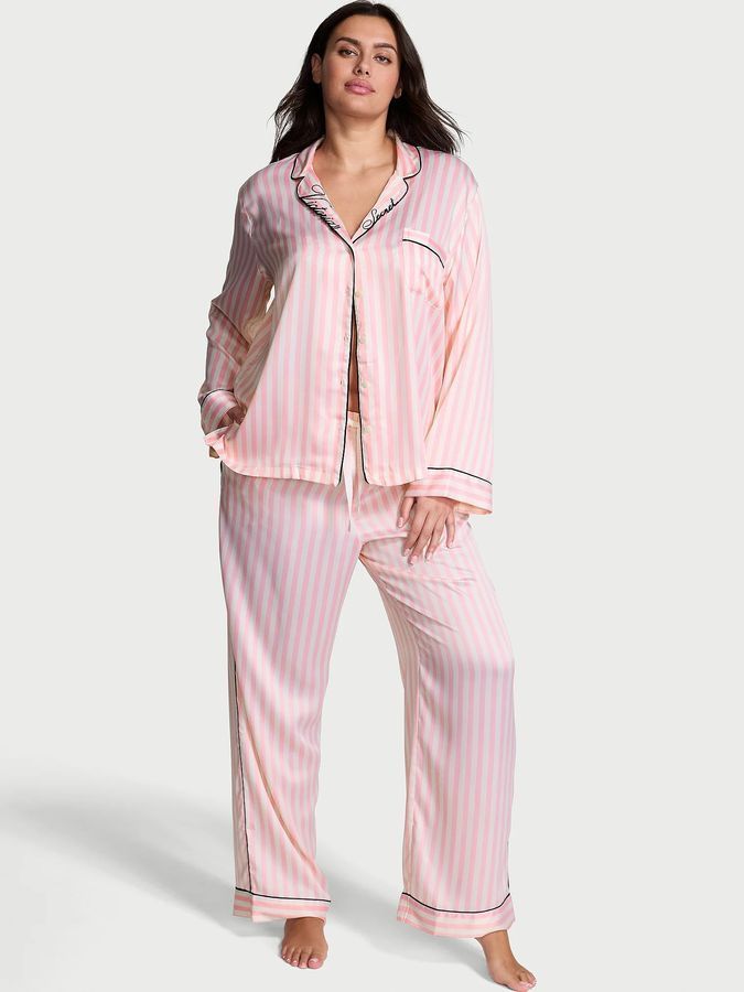Атласна піжама з штанами Glazed Satin Long PJ Set Victoria's Secret