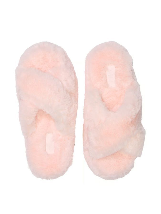 Тапочки на платформе Faux Fur PINK