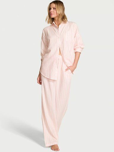 Пижама с штанами Flannel Long PJ Set Victoria's Secret