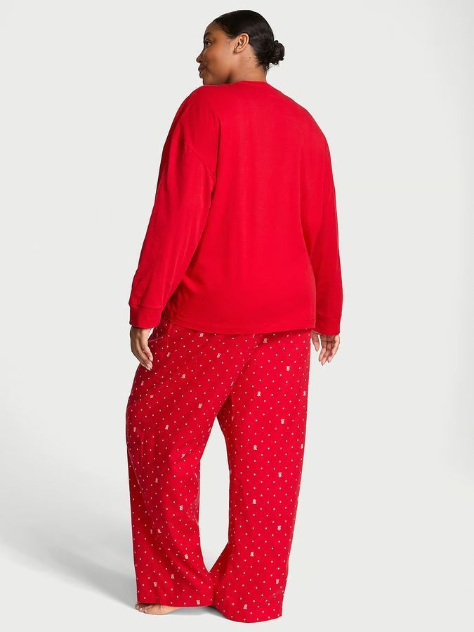 Фланелевая пижама с шортами Long Tee-Jama Set Victoria's Secret