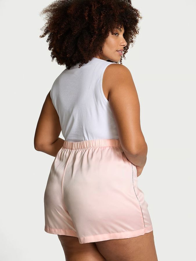 Атласные шорты Shine Patch Satin Boxer Shorts Victoria's Secret