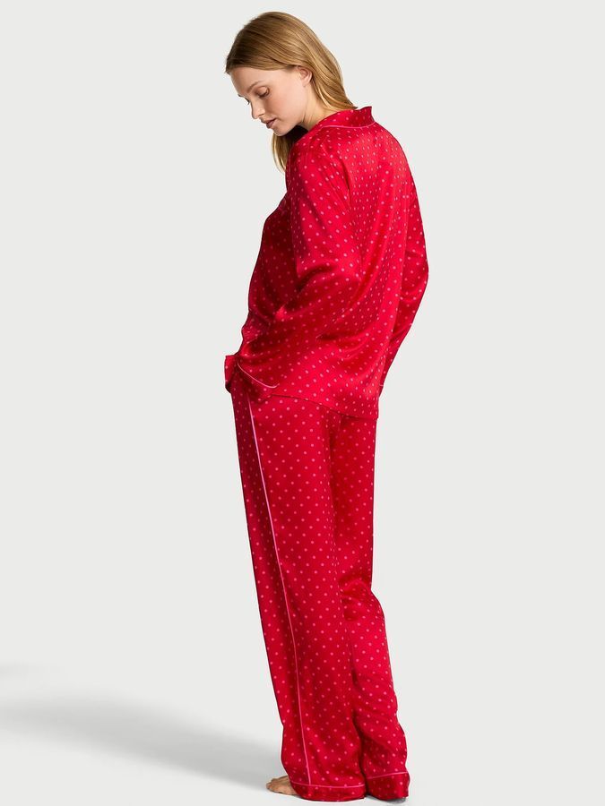 Атласна піжама з штанами Glazed Satin Long PJ Set Victoria's Secret