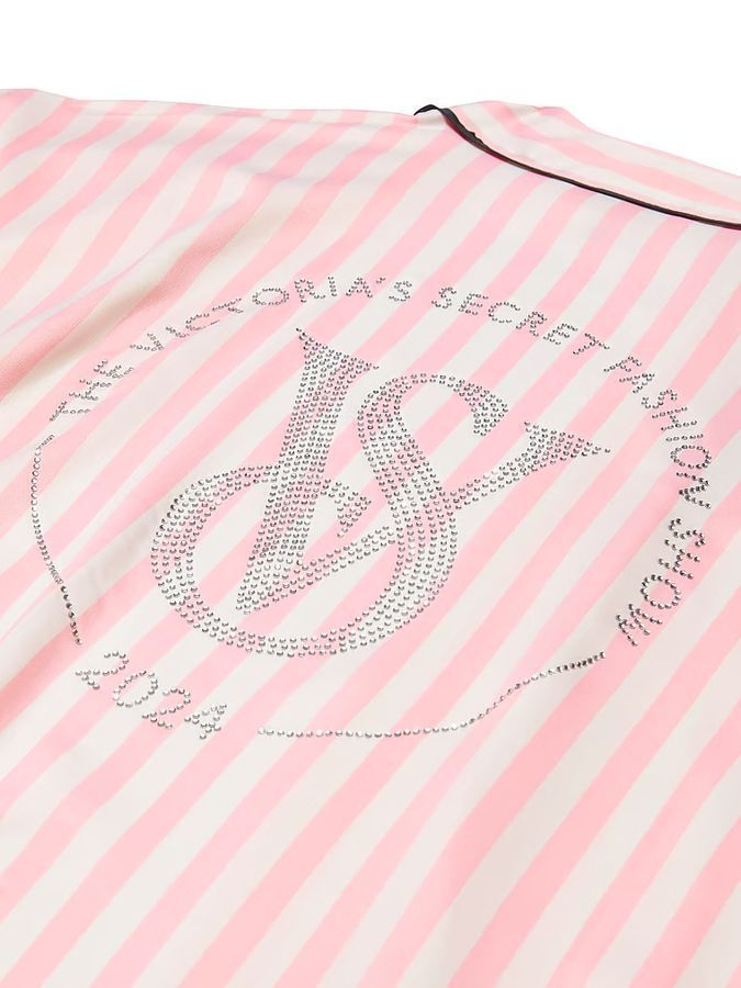 Атласний короткий халат Satin Short Piped Robe Victoria's Secret