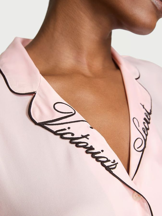 Атласная пижама с шортами Glazed Satin Short PjSet Victoria's Secret