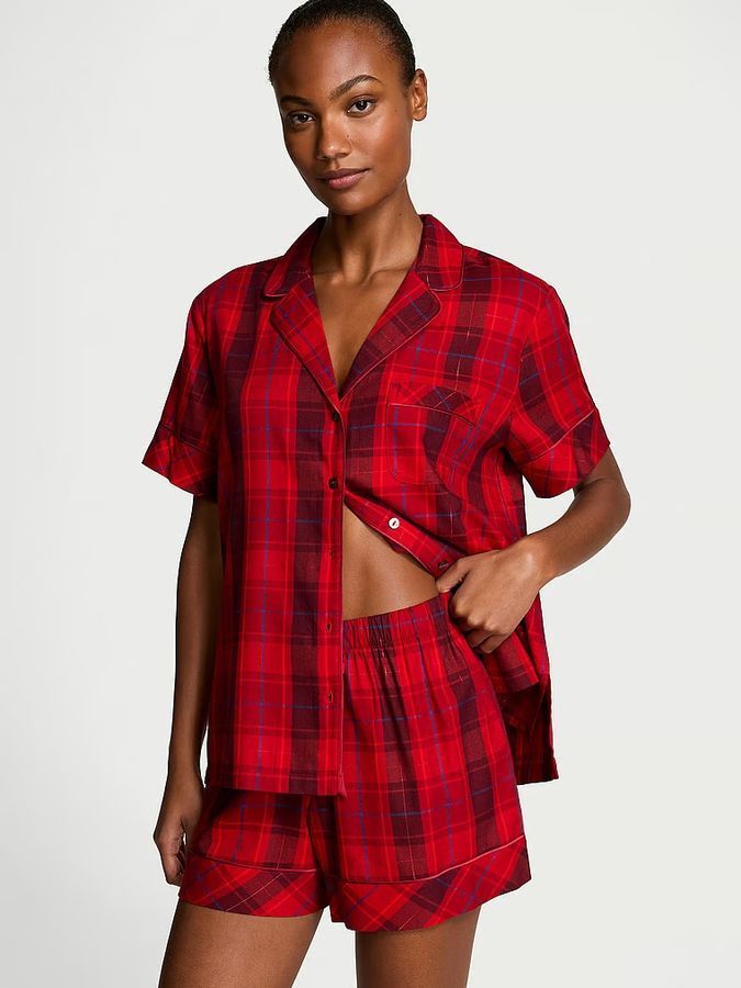 Піжама з шортами Flannel Short PJ Set Victoria's Secret