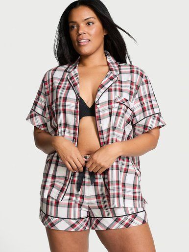 Піжама з шортами Flannel Short PJ Set Victoria's Secret