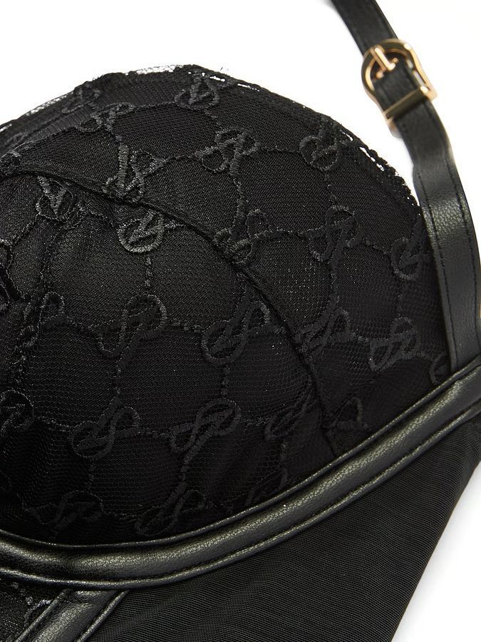Боди балконет с чашечками VS Logo Faux-Leather Trim Victoria's Secret