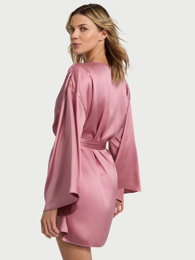 Атласный халат Satin Short Wrap Robe Victoria's Secret