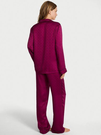 Атласна піжама з штанами Glazed Satin Long PJ Set Victoria's Secret