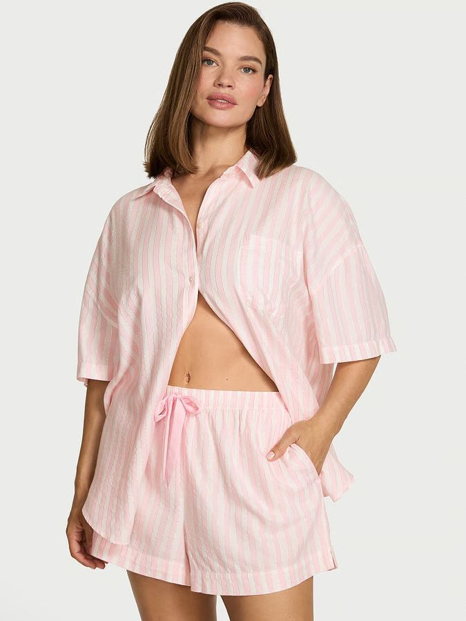 Пижама с шортами Oversized Flannel Short PJ Set Victoria's Secret