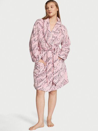Короткий флисовый халат Short Cozy Robe Victoria's Secret