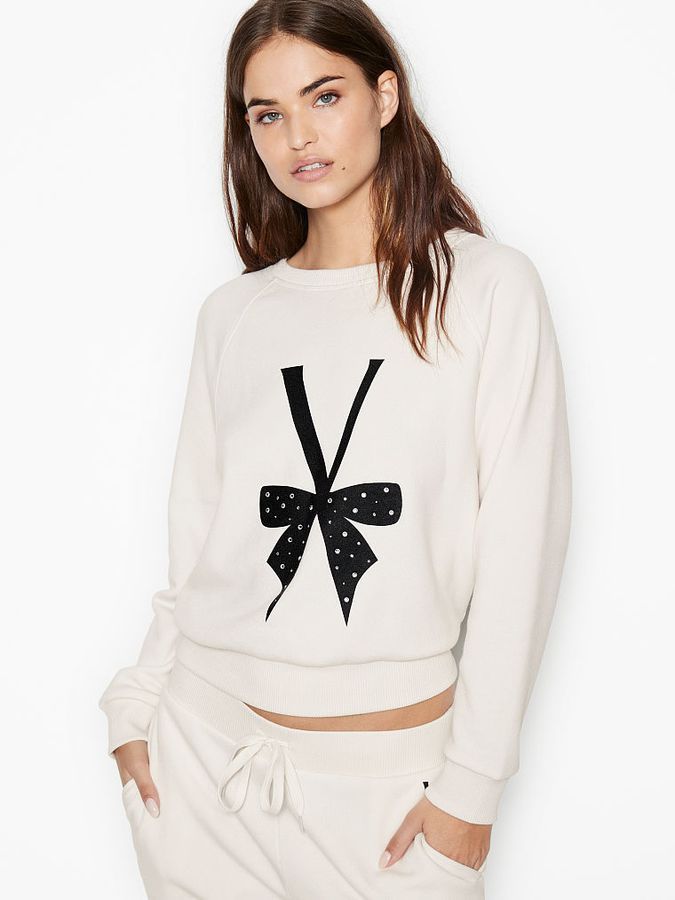 Пуловер со стразами Stretch Fleece Crewneck Victoria's Secret Пуловер со стразами Stretch Fleece Crewneck Victoria's Secret